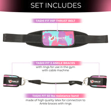 Cargar imagen en el visor de la galería, TASHI FIT Hip Trhust Belt Ankle Straps, Booty Workout Equipment, Hip Thrust Belt for Dumbbells, Ankle Resistance Bands