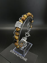 Cargar imagen en el visor de la galería, Davazione Pulsera con cuentas de piedra de ojo de tigre para hombre. HPCP04