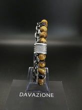 Cargar imagen en el visor de la galería, Davazione Pulsera con cuentas de piedra de ojo de tigre para hombre. HPCP04