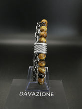 Cargar imagen en el visor de la galería, Davazione Pulsera con cuentas de piedra de ojo de tigre para hombre. HPCP04
